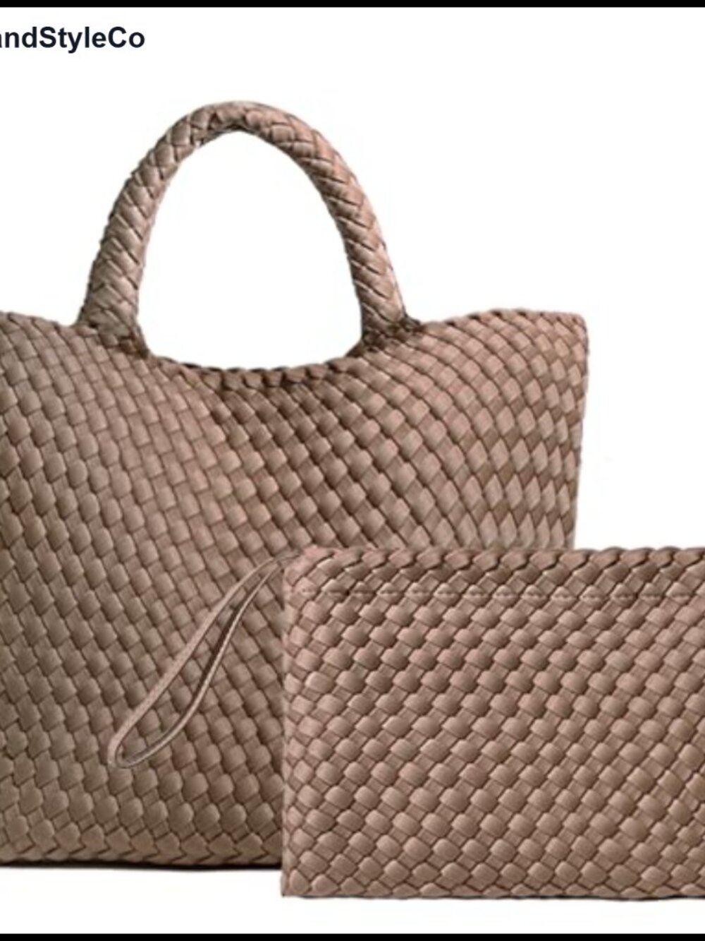 Woven Neoprene Hobo Bag Large Tote Handmade Shoulder Purse Wristlet
